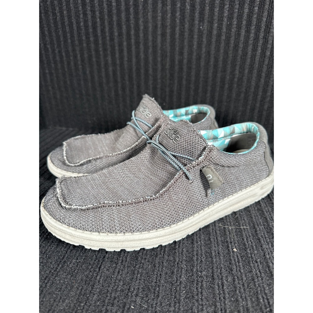 Hey Dude Wally Sox Grey Knit Loafers Slip On Shoes Mens 13